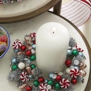 Salzburg Creations 4" Peppermint Dreams Ring Wreath/Candleholder
